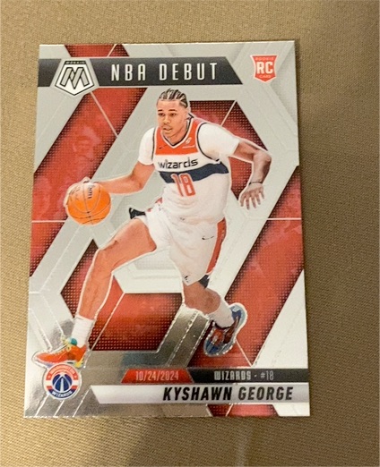 2024-25 Panini Mosaic #256 Kyshawn George NBA Debut Rookie Card — front