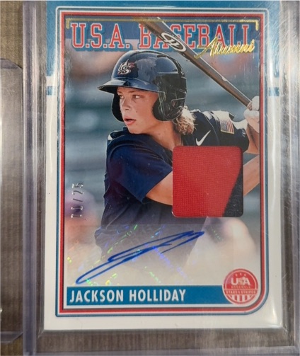 2024 Panini USA Baseball Stars & Stripes Alumni Patch Auto # Jackson Holliday — front