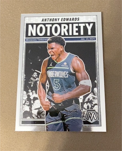 2024-25 Panini Mosaic Notoriety #1 Anthony Edwards — front