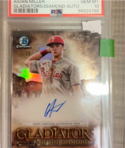 2024 Bowman Chrome Gladiators of the Diamond Auto Aidan Miller #/25 — front