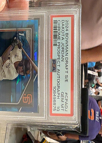 2024 Bowman Draft S/E #CPA-DJ Dakota Jordan Chrome Prospect Autograph — front