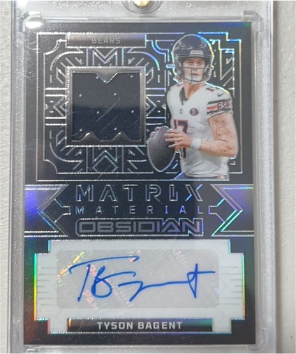 2024 Panini Obsidian Matrix Material #MMA-TBA Tyson Bagent — front