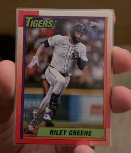 2025 Topps Series 1 1990 35th Anniversary #T90-44 Riley Greene — front