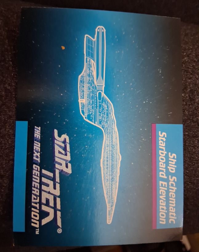 1992 Impel Star Trek The Next Generation #46 Ship Schematic Starboard Elevation — front