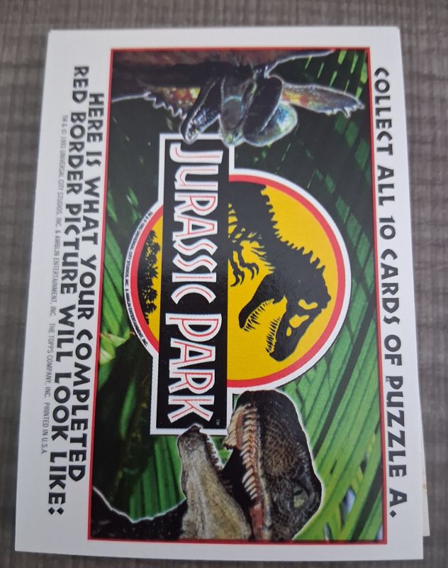 1993 Topps Jurassic Park Puzzle Sticker Card #11 — front