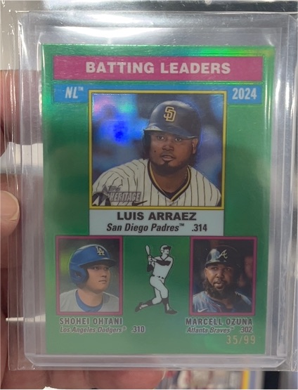 2025 Topps Heritage #191 NL Batting Leaders Luis Arraez — front