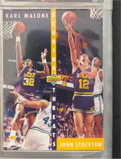 1992-93 Upper Deck #66 Karl Malone / John Stockton — front