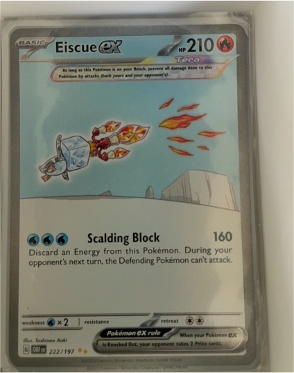 2023 Pokémon Eiscue ex SV03: Obsidian Flames #222/197 — front