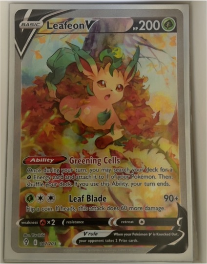 2021 Pokémon TCG Sword & Shield Evolving Skies #167 Leafeon V — front