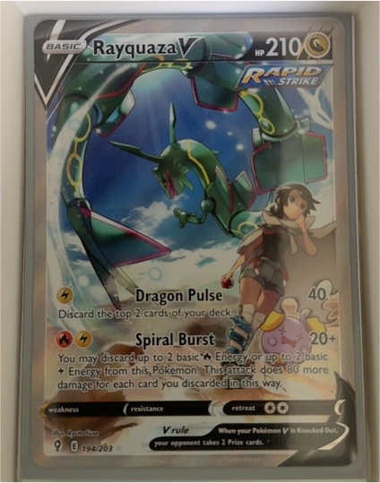 2021 Pokémon Evolving Skies #194 Rayquaza V — front