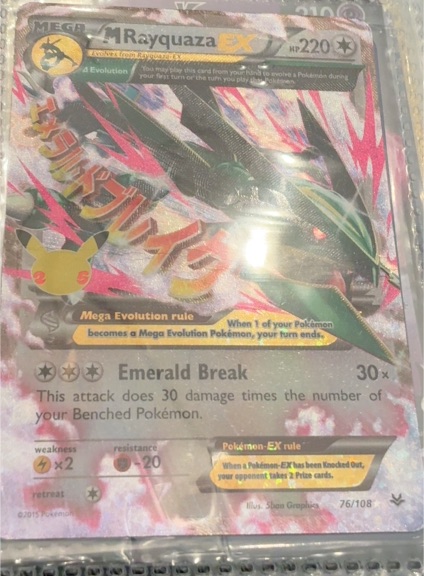 2015 Pokémon Mega Rayquaza EX #76/108 — front