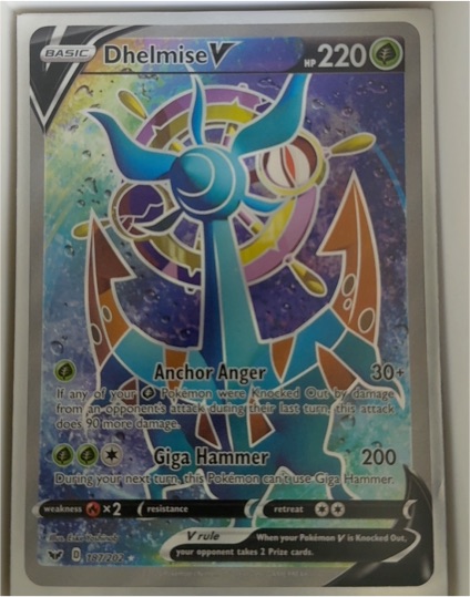 2020 Pokémon TCG Sword & Shield #187 Dhelmise V — front