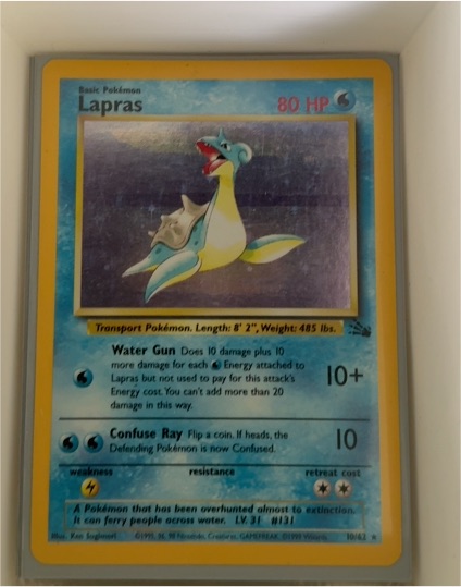 1999 Pokémon Fossil #10 Lapras — front