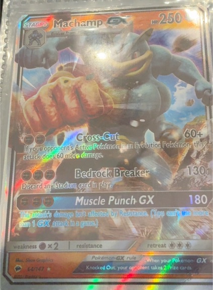 2017 Pokémon TCG Burning Shadows #64 Machamp GX — front
