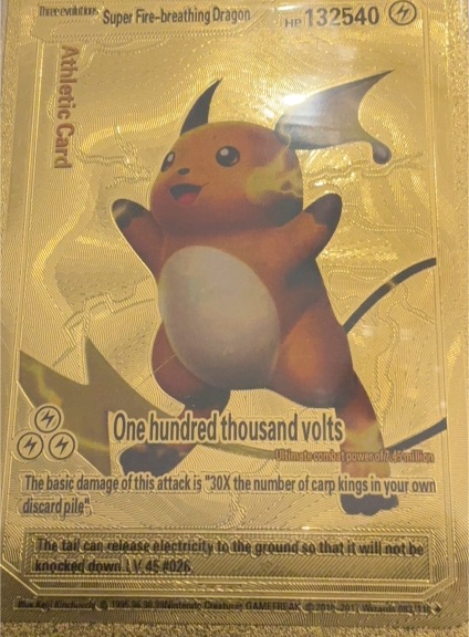 Super Fire-breathing Dragon #083 Pikachu Fan Art Gold Foil — front
