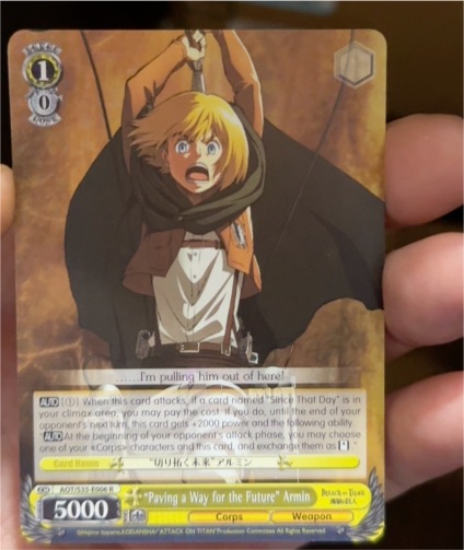 Weiss Schwarz Attack on Titan S35-006 "Paving a Way for the Future" Armin — front