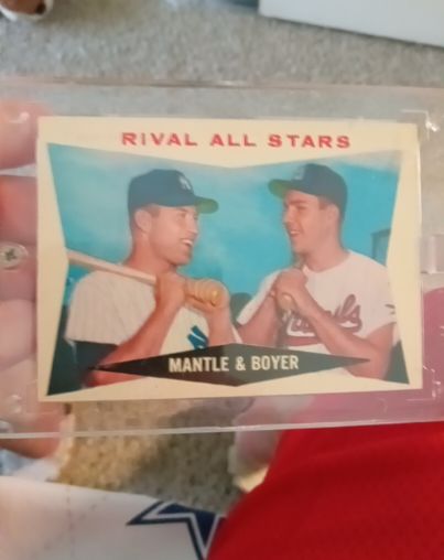 1960 Topps #160 Mickey Mantle/Ken Boyer Rival All Stars — front