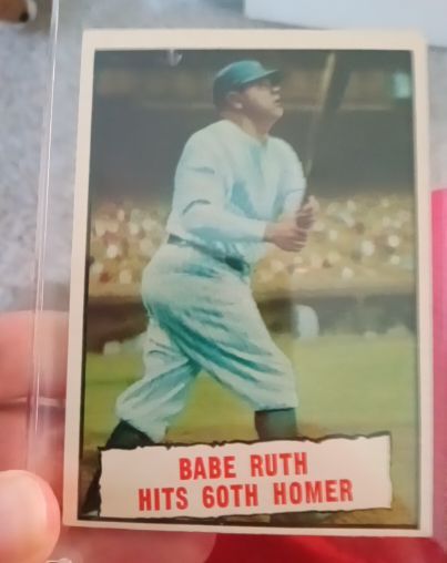 1961 Topps #401 Babe Ruth Hits 60th Homer — front