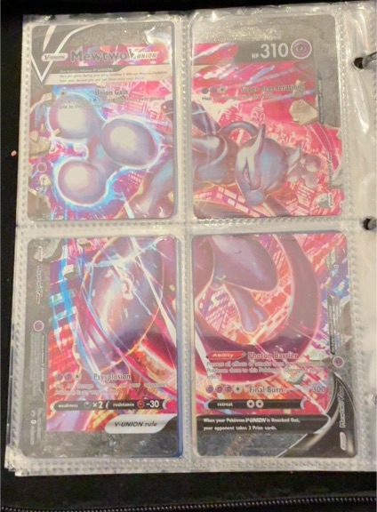 2021 Pokémon SWSH #SWSH159, 160, 161, 162 Mewtwo V-Union — front