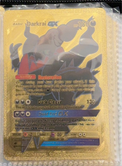 2017 Pokemon TCG Darkrai GX Gold Foil — front