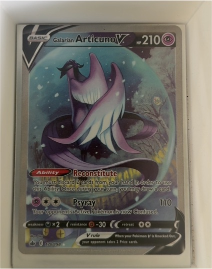 2021 Pokémon TCG Sword & Shield Chilling Reign #170 Galarian Articuno V — front