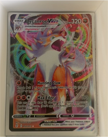 2021 Pokémon TCG SWSH07: Evolving Skies #092 Lycanroc VMAX — front