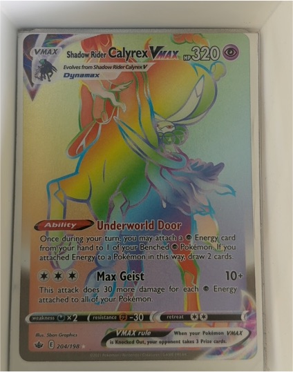 2021 Pokémon Chilling Reign #204 Shadow Rider Calyrex VMAX — front