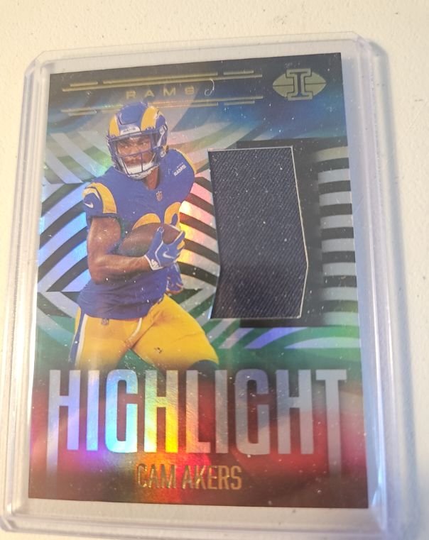 2021 Panini Illusions Highlight Swatches #HS-CA Cam Akers — front