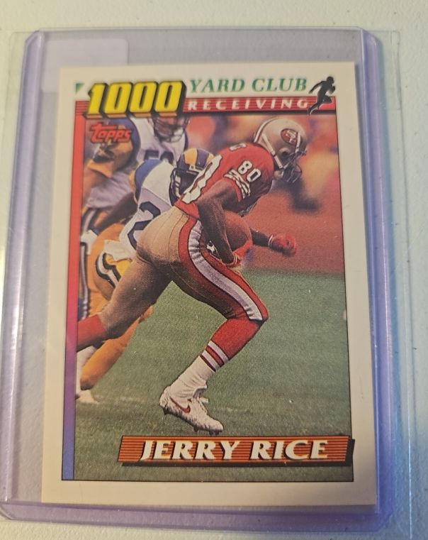 1991 Topps #1 Jerry Rice 1000 Yard Club — front