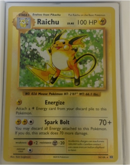 2016 Pokemon XY Evolutions #36 Raichu — front