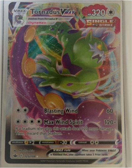 2021 Pokémon SWSH06: Chilling Reign #125 Tornadus VMAX — front