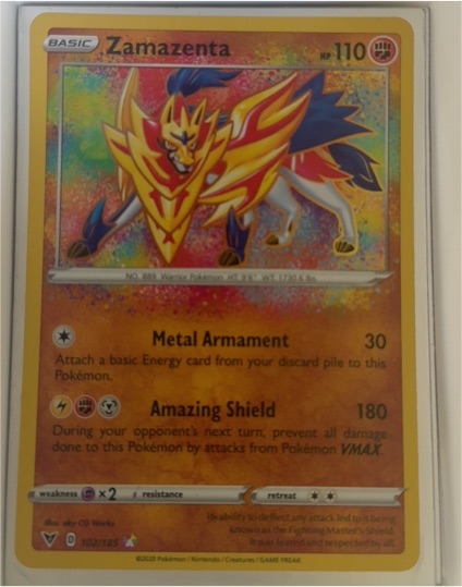 2020 Pokémon SWSH04: Vivid Voltage #102 Zamazenta — front