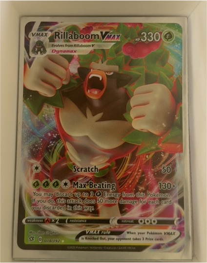 2020 Pokémon Rebel Clash #018 Rillaboom VMAX — front