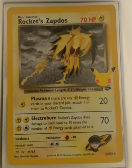 2021 Pokemon Celebrations #15 Rocket's Zapdos — front