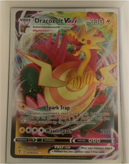 2021 Pokémon TCG Evolving Skies #059 Dracozolt VMAX — front