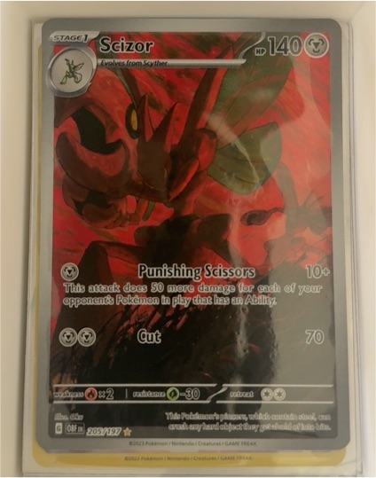 2023 Pokémon SV03 #205 Scizor Obsidian Flames Illustration Rare — front