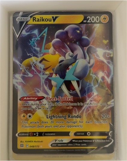 2022 Pokémon Sword & Shield Brilliant Stars #048 Raikou V — front