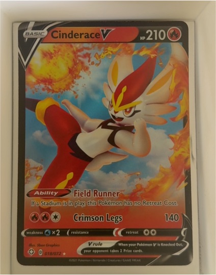 2021 Pokémon Shining Fates #018 Cinderace V — front