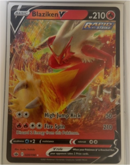 2021 Pokémon TCG Chilling Reign #020 Blaziken V — front