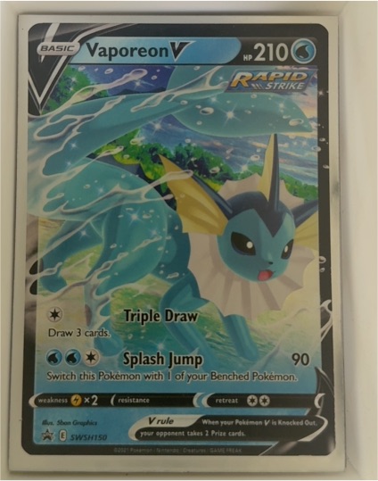 2021 Pokémon TCG #SWSH150 Vaporeon V — front