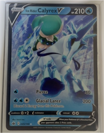 2021 Pokémon Sword & Shield Chilling Reign #045 Ice Rider Calyrex V — front
