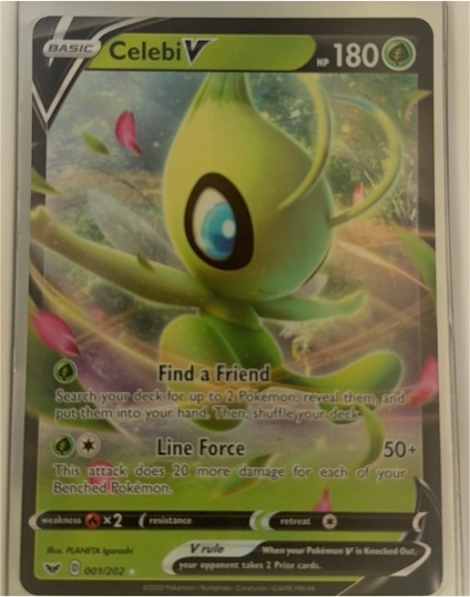 2020 Pokémon Sword & Shield #001 Celebi V — front