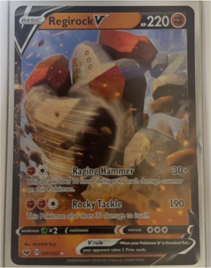 2020 Pokémon SWSH01: Sword & Shield Base Set #104 Regirock V — front