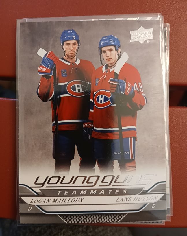 2024-25 Upper Deck Series 2 #497 Logan Mailloux / Lane Hutson Young Guns Teammates — front