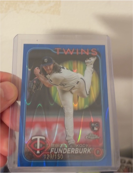 2024 Topps Chrome #129 Kody Funderburk Blue Ray Wave — front