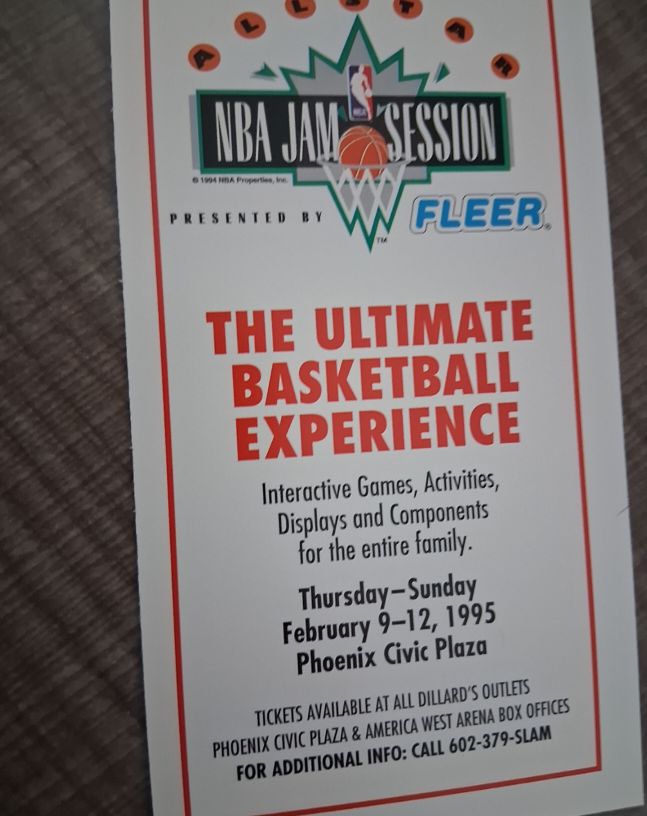 1995 Fleer NBA Jam Session Event Flyer Phoenix Civic Plaza — front