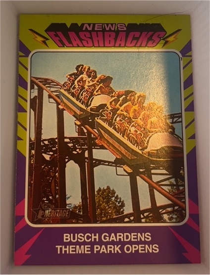 2024 Topps Heritage News Flashbacks #NF-7 Busch Gardens Theme Park Opens — front