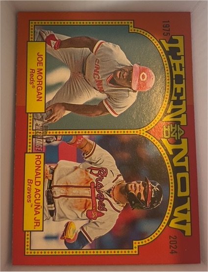 2024 Topps Heritage Then and Now #TAN-13 Ronald Acuna Jr./Joe Morgan — front