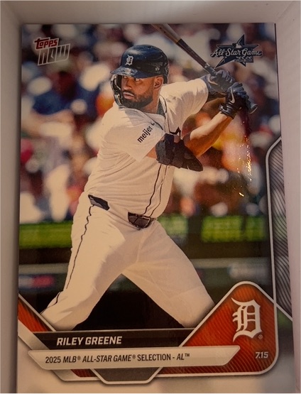 2025 Topps Now MLB All-Star Game #ASG-RG Riley Greene — front