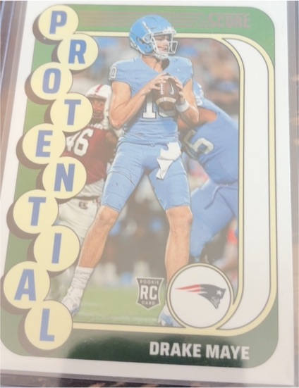 2024 Panini Score #2 Drake Maye Protential Rookie Card — front